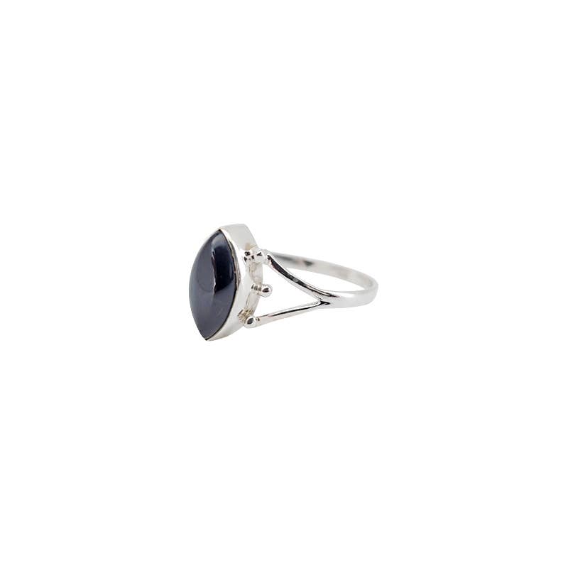 Black Onyx Stone Sterling Silver Ring