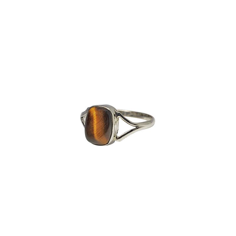 Tiger Eye Stone Sterling Silver Ring