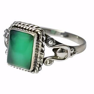Green Onyx Sterling Silver Ring