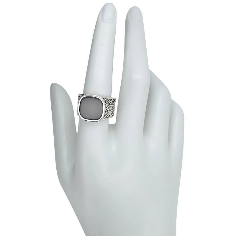Black Onyx Sterling Silver Man's Ring