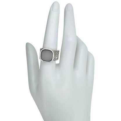 Black Onyx Sterling Silver Man's Ring