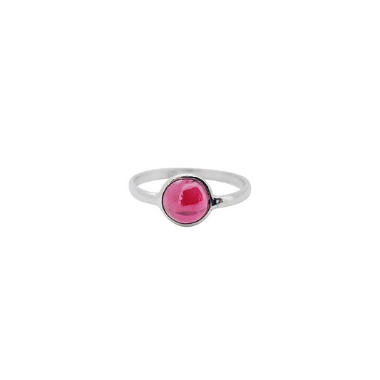 Garnet Sterling Silver Adjustable Ring
