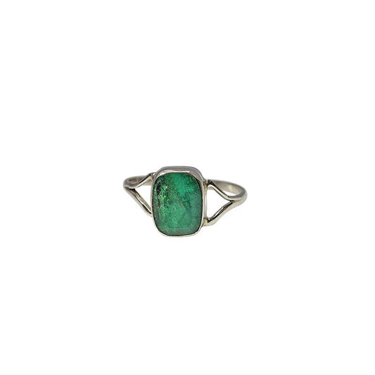 Composite Emerald Stone Sterling Silver Ring