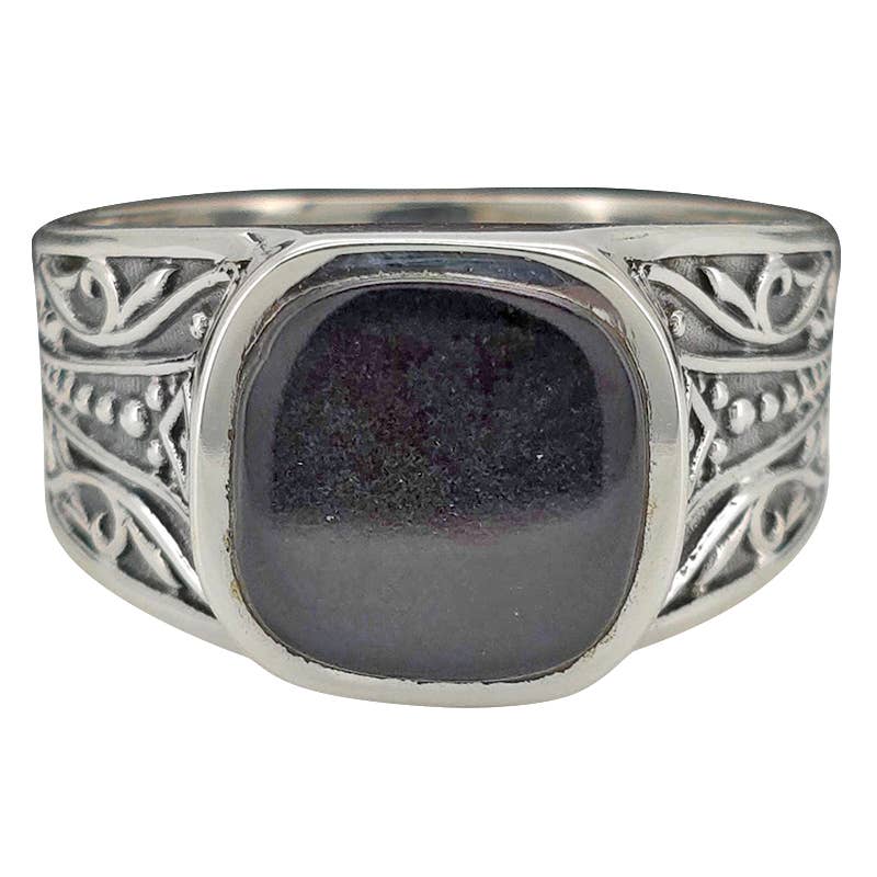 Black Onyx Sterling Silver Man's Ring