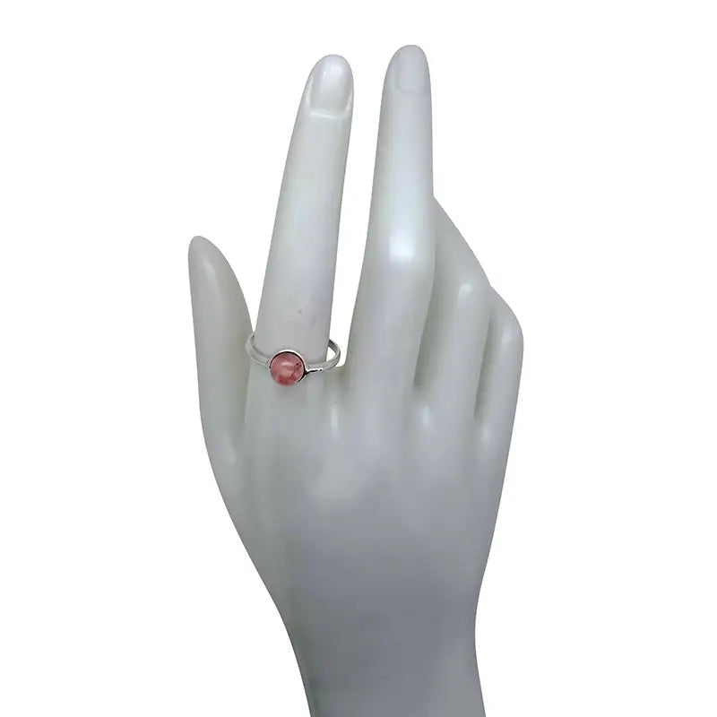 Rose Quartz Sterling Silver Adjustable Ring