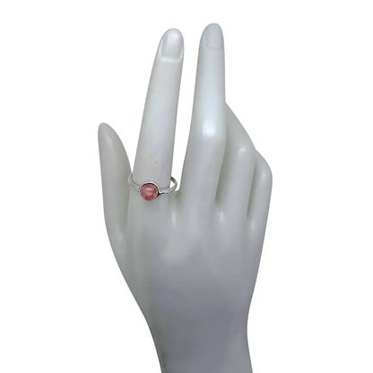 Rose Quartz Sterling Silver Adjustable Ring