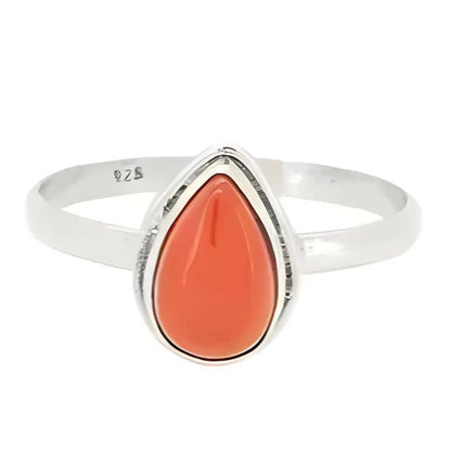 Red Onyx Sterling Silver Ring