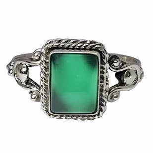 Green Onyx Sterling Silver Ring