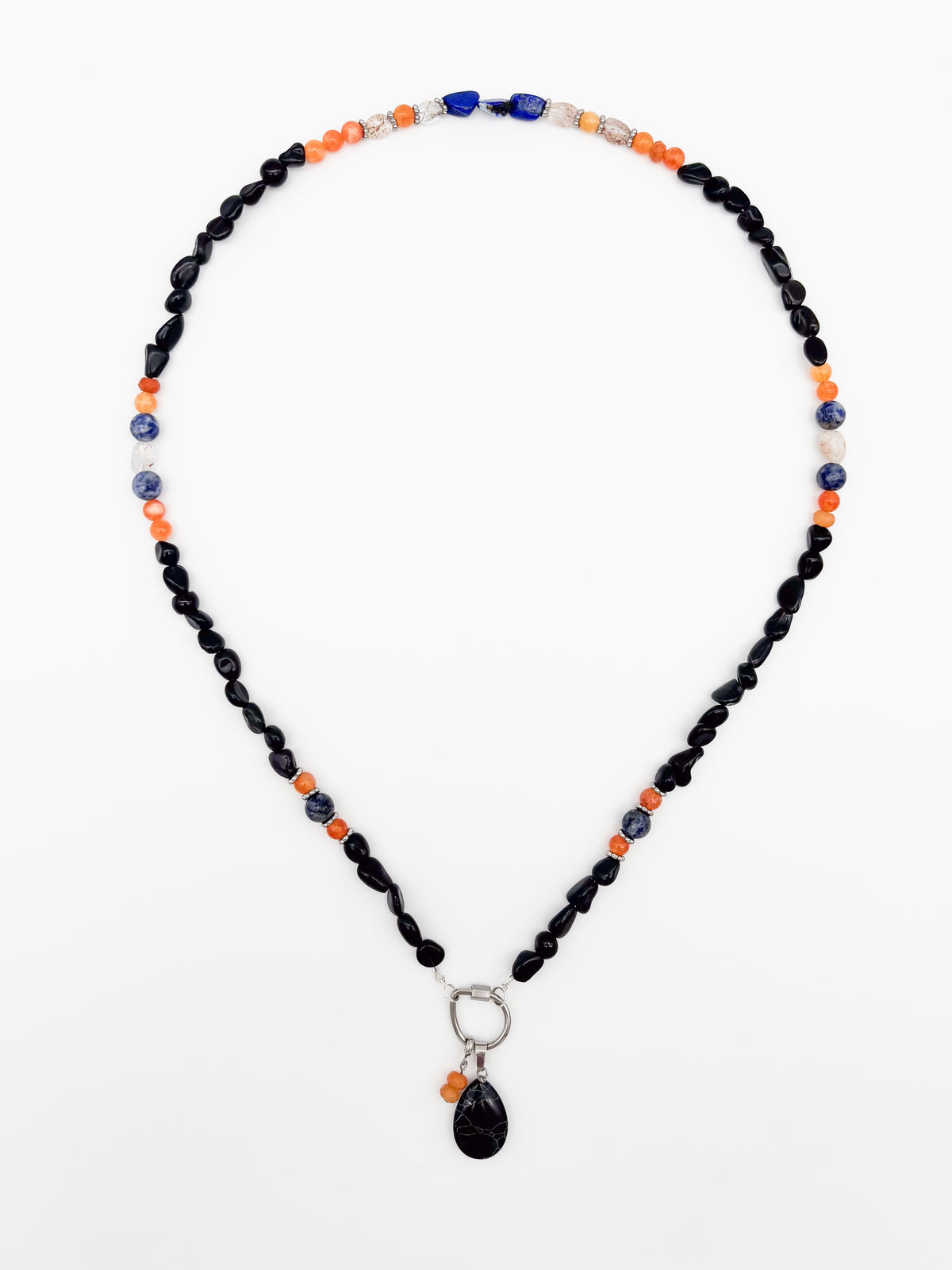 Sunset Eclipse Gemstone Charm Keeper Necklace