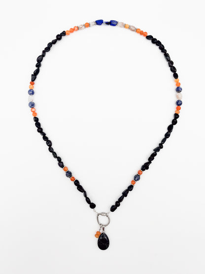 Sunset Eclipse Gemstone Charm Keeper Necklace