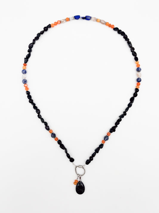 Sunset Eclipse Gemstone Charm Keeper Necklace