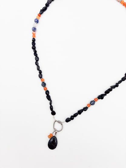 Sunset Eclipse Gemstone Charm Keeper Necklace