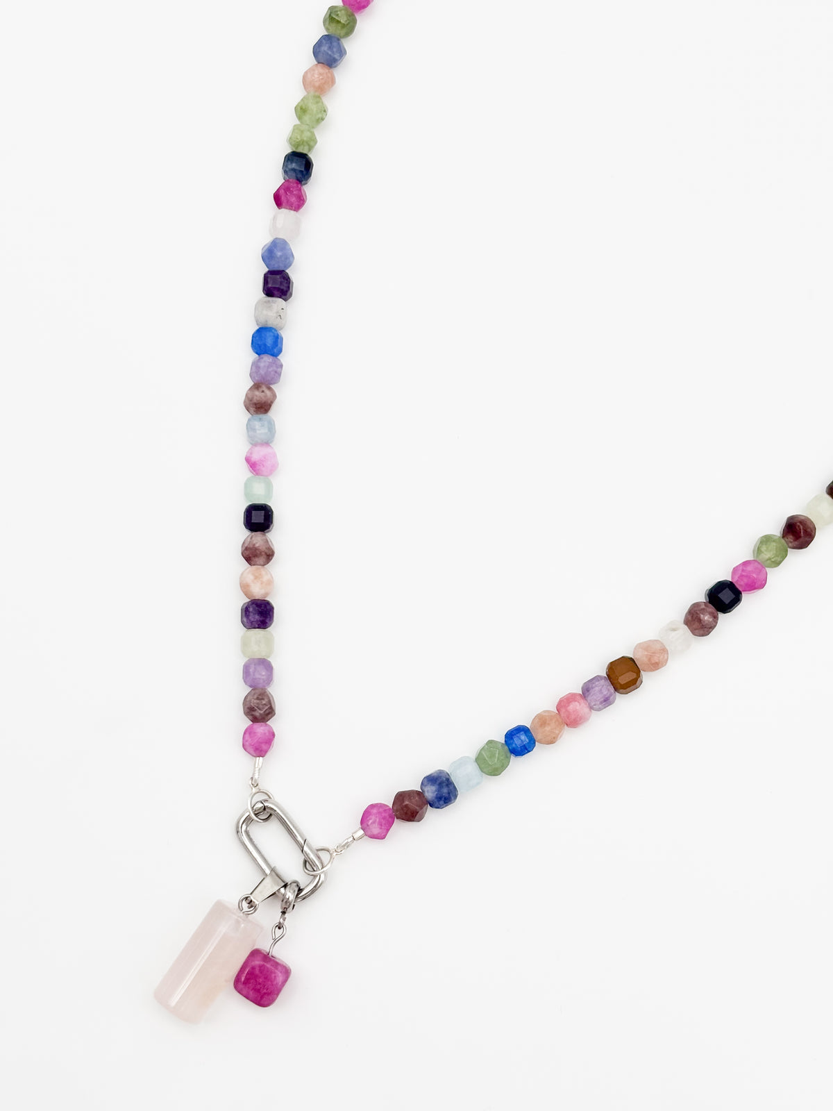 Candy Prism Gemstone Charm Keeper Necklace