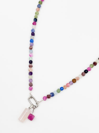 Candy Prism Gemstone Charm Keeper Necklace