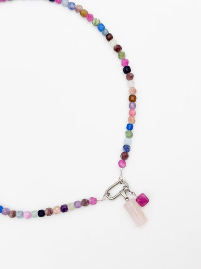 Candy Prism Gemstone Charm Keeper Necklace