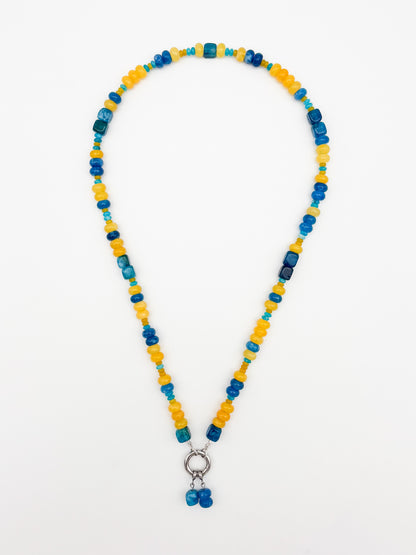 Summer Beam Gemstone Charm Keeper Necklace