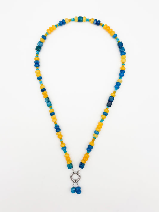Summer Beam Gemstone Charm Keeper Necklace