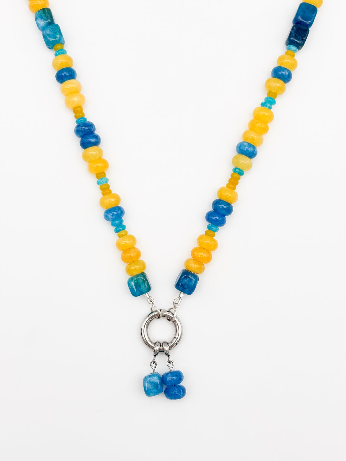 Summer Beam Gemstone Charm Keeper Necklace