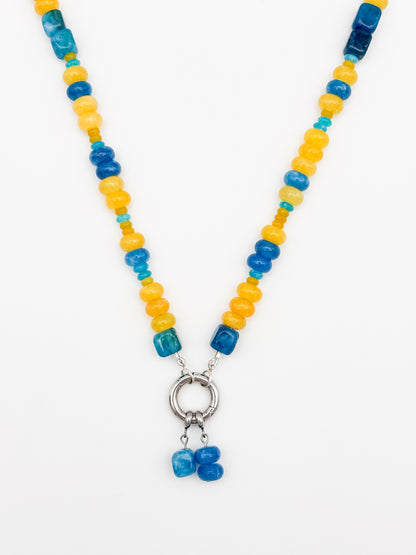 Summer Beam Gemstone Charm Keeper Necklace