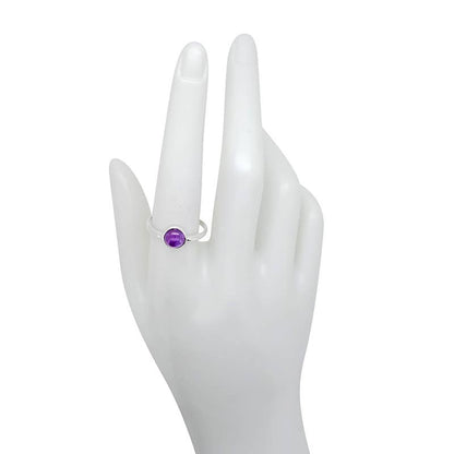 Amethyst Sterling Silver Adjustable Ring