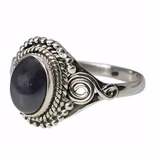 Black Onyx Stone Sterling Silver Ring