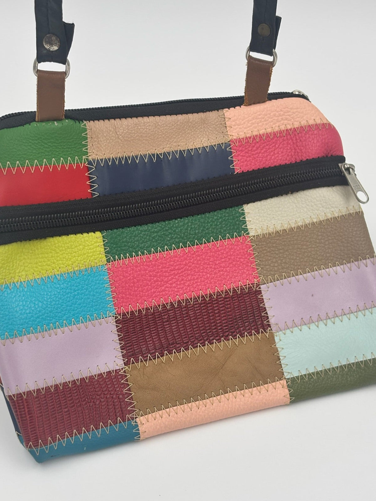 Patchwork Leather Crossbody - Small