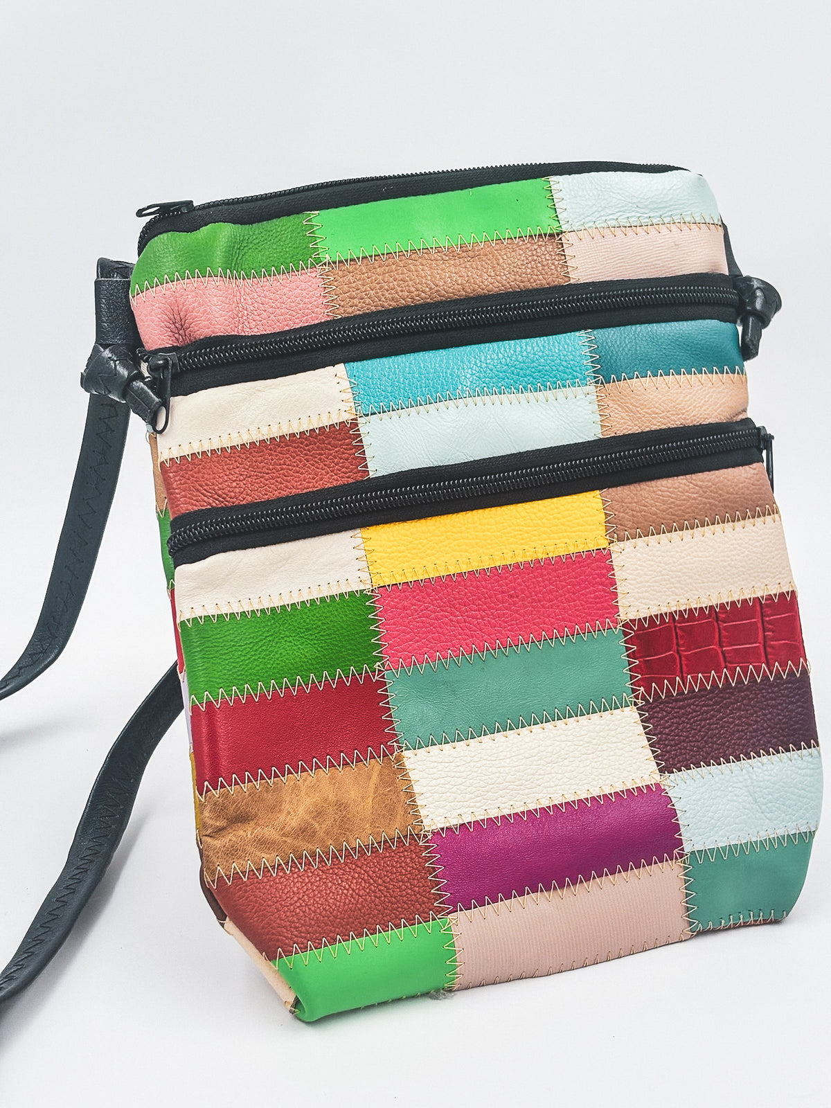 Patchwork Leather Crossbody - Large
