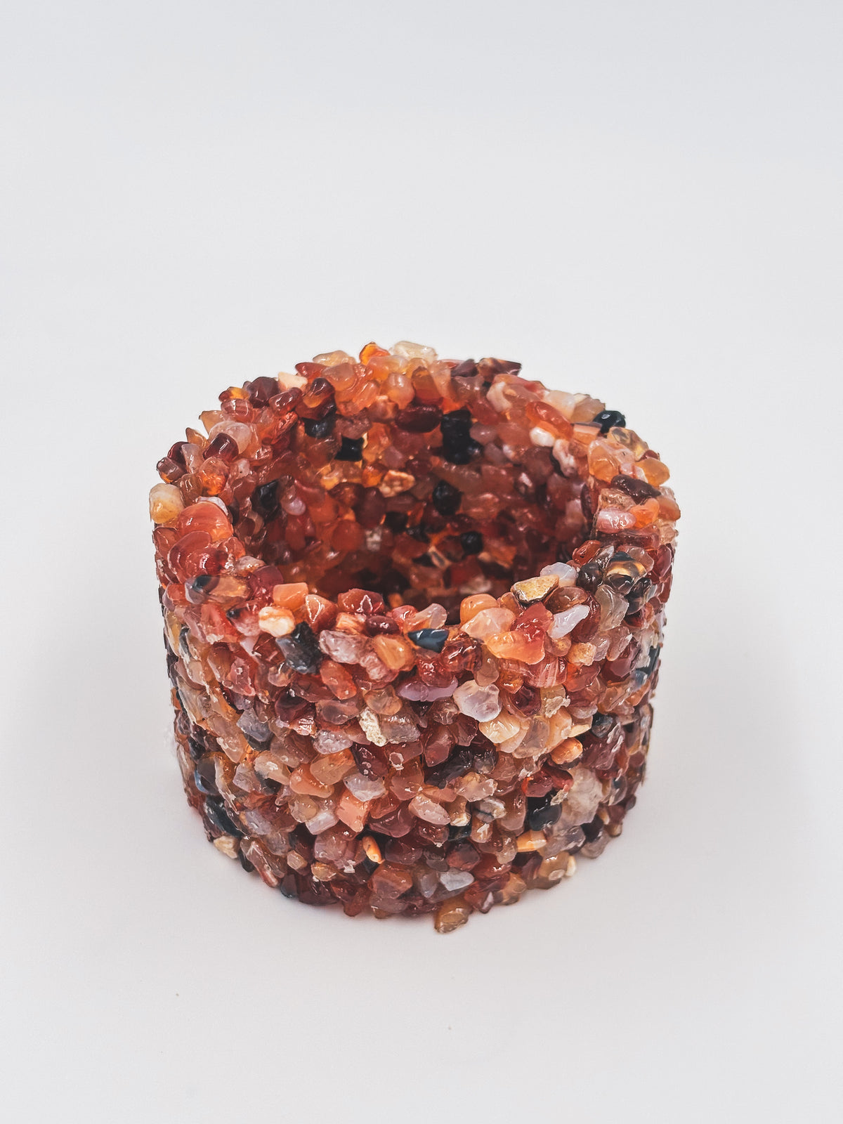 Mini Gemstone Chip Pot - Orange Quartz
