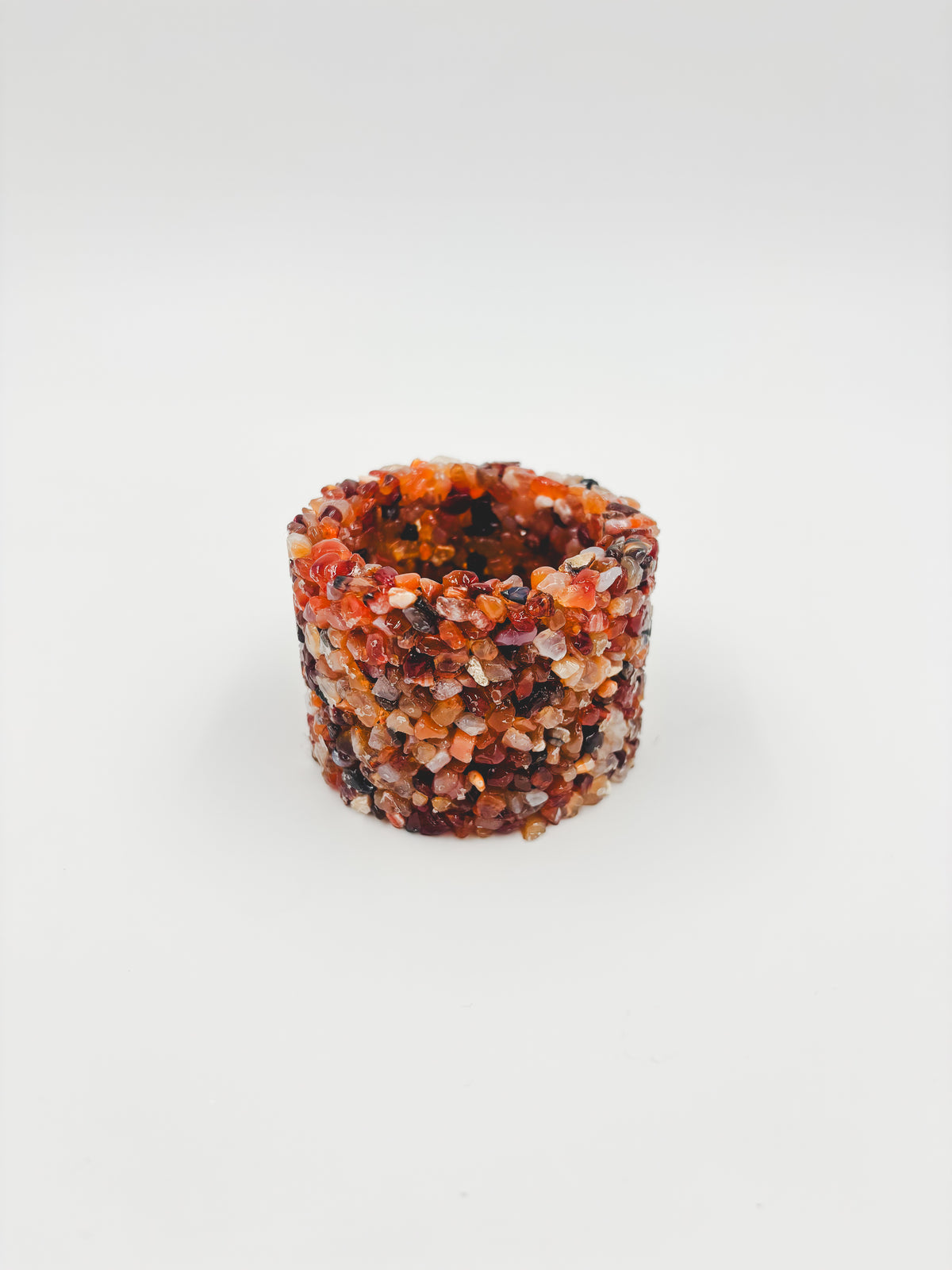 Mini Gemstone Chip Pot - Orange Quartz