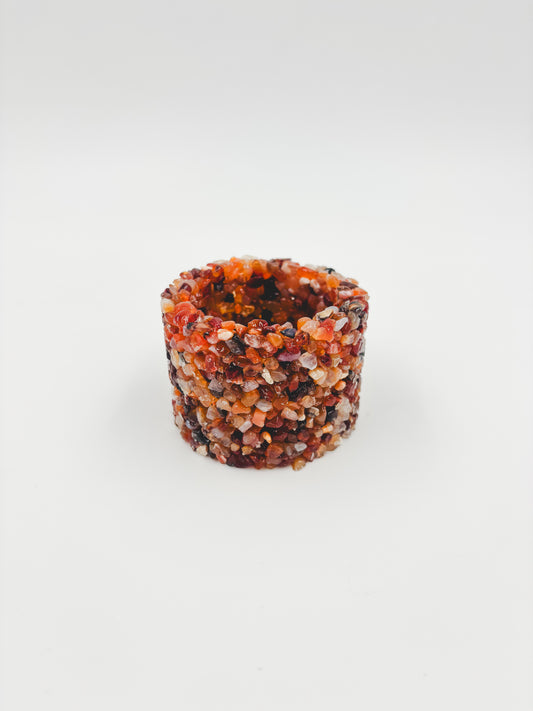 Mini Gemstone Chip Pot - Orange Quartz
